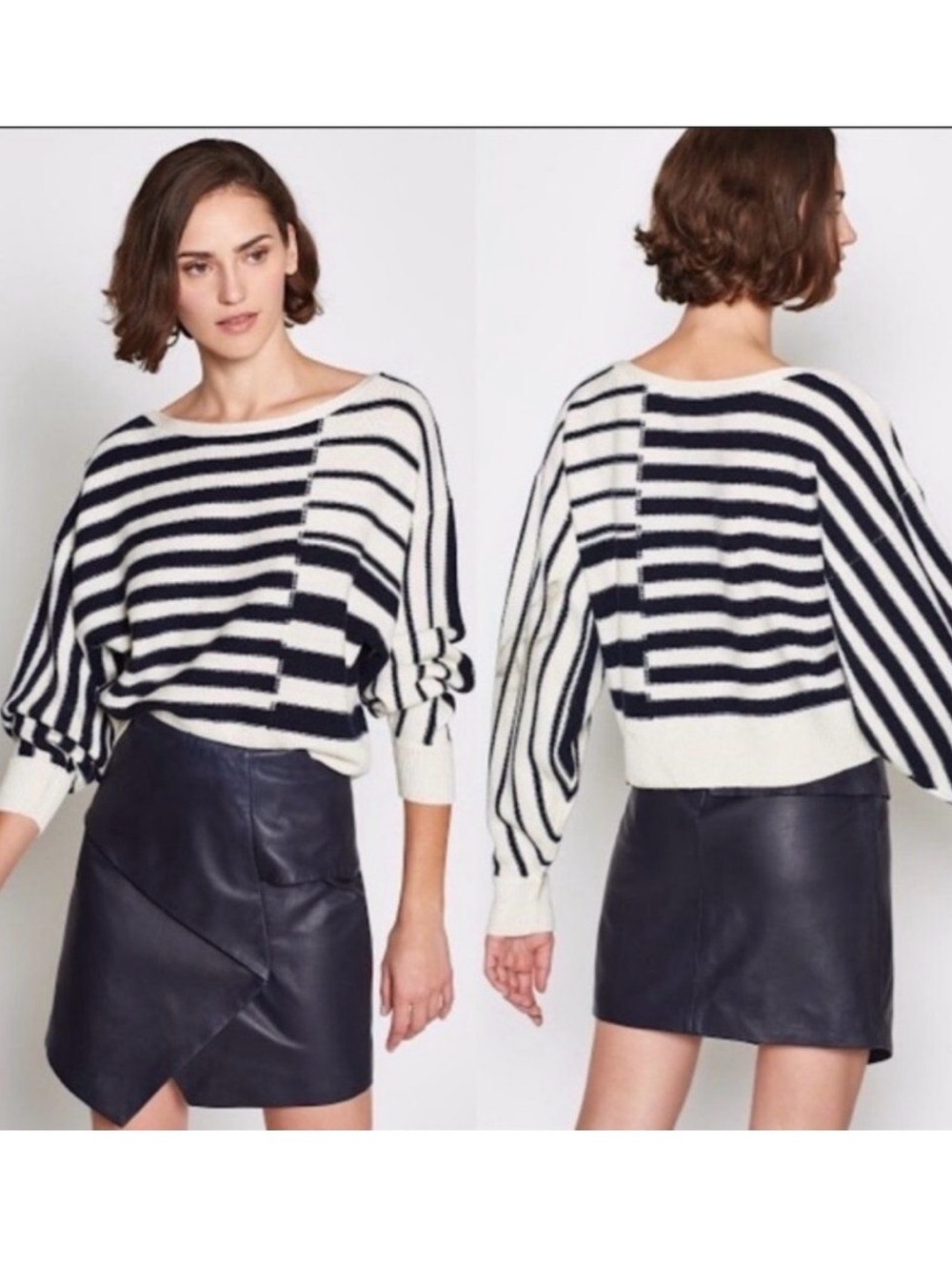 JOIE MARIDEL Dolman Striped Sweater Cashmere S M
